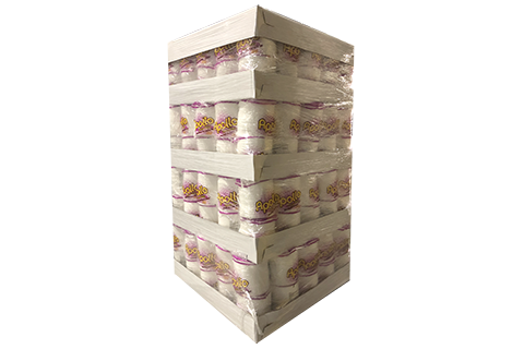 Bulk of wraped display pallet of 9 inches white foam plates with 100 count each