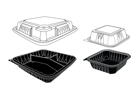 9x9 Microwavable Black Base with Soup Compartment