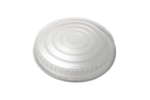 Line art illustration of clear transparent plastic non-vented lid for Ecopax 24 oz Athena paper bowl
