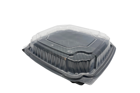Ecopax EcoView PVS881-BK Hinged Container with Black Base and Clear Top