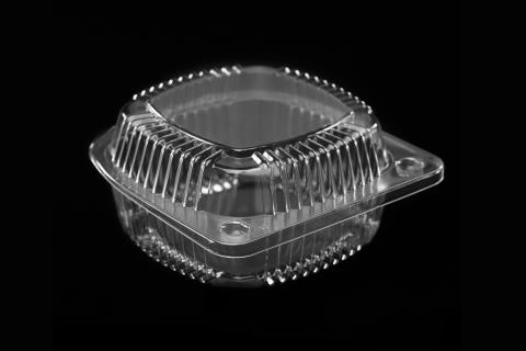 6 inches Clear Transparent Plastic Crystalline Clamshell Container