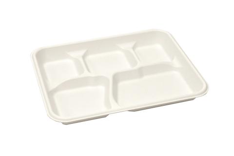 Ivory Polypropylene PP Plastic Pebble Box School Tray with 5 compartments